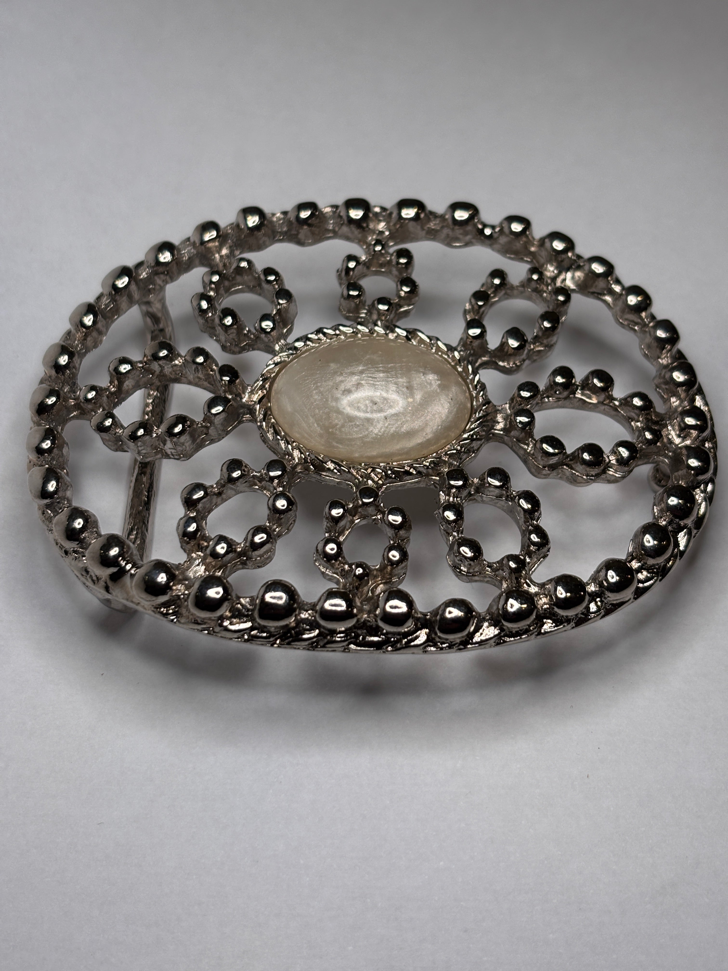 Belt buckle M 1012 - White - 42 mm hebilla de cinturon