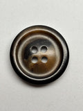 Botón 1240/T de poliéster marrón de 4 agujeros, 25 mm (40L)