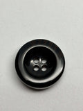 Botón 470/EH de poliéster negro de 4 agujeros, 20 mm (32L)