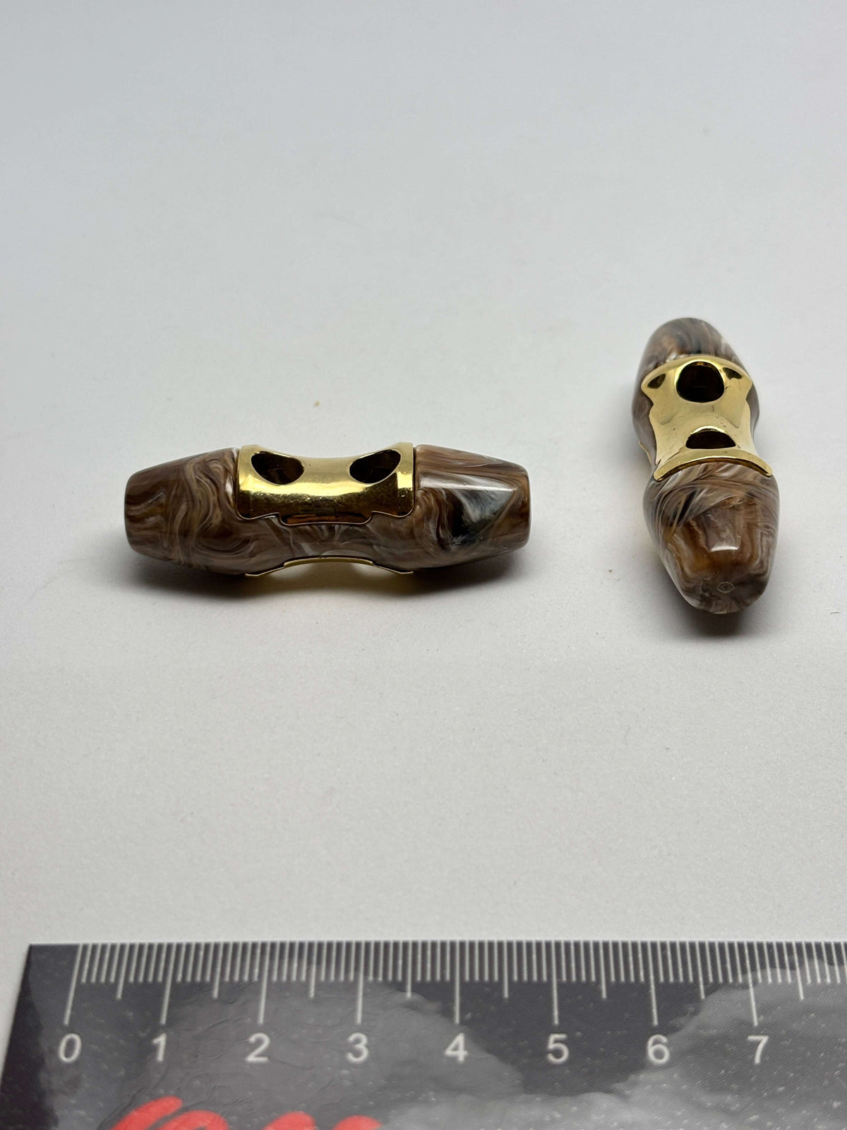 Button B8115 Brown & Black Polyester 2-Hole Button 32mm (50L)