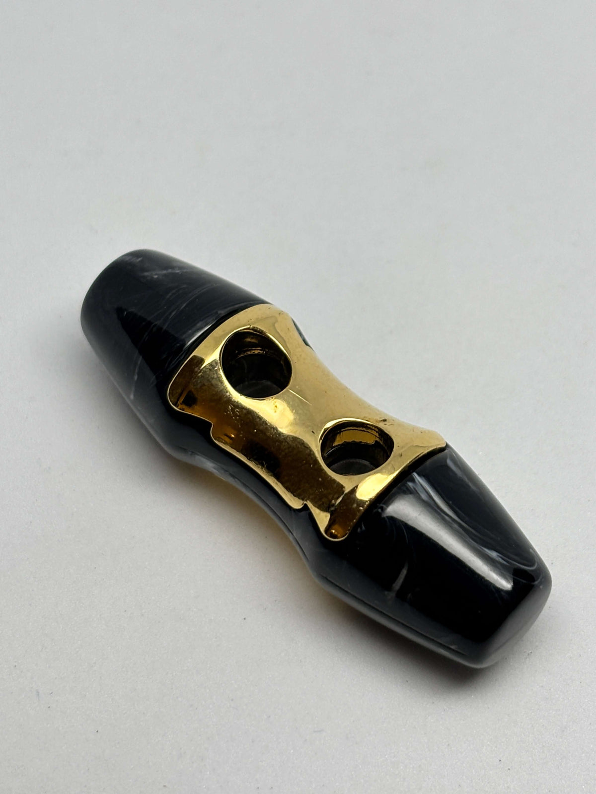 Button B8115 Brown & Black Polyester 2-Hole Button 32mm (50L)