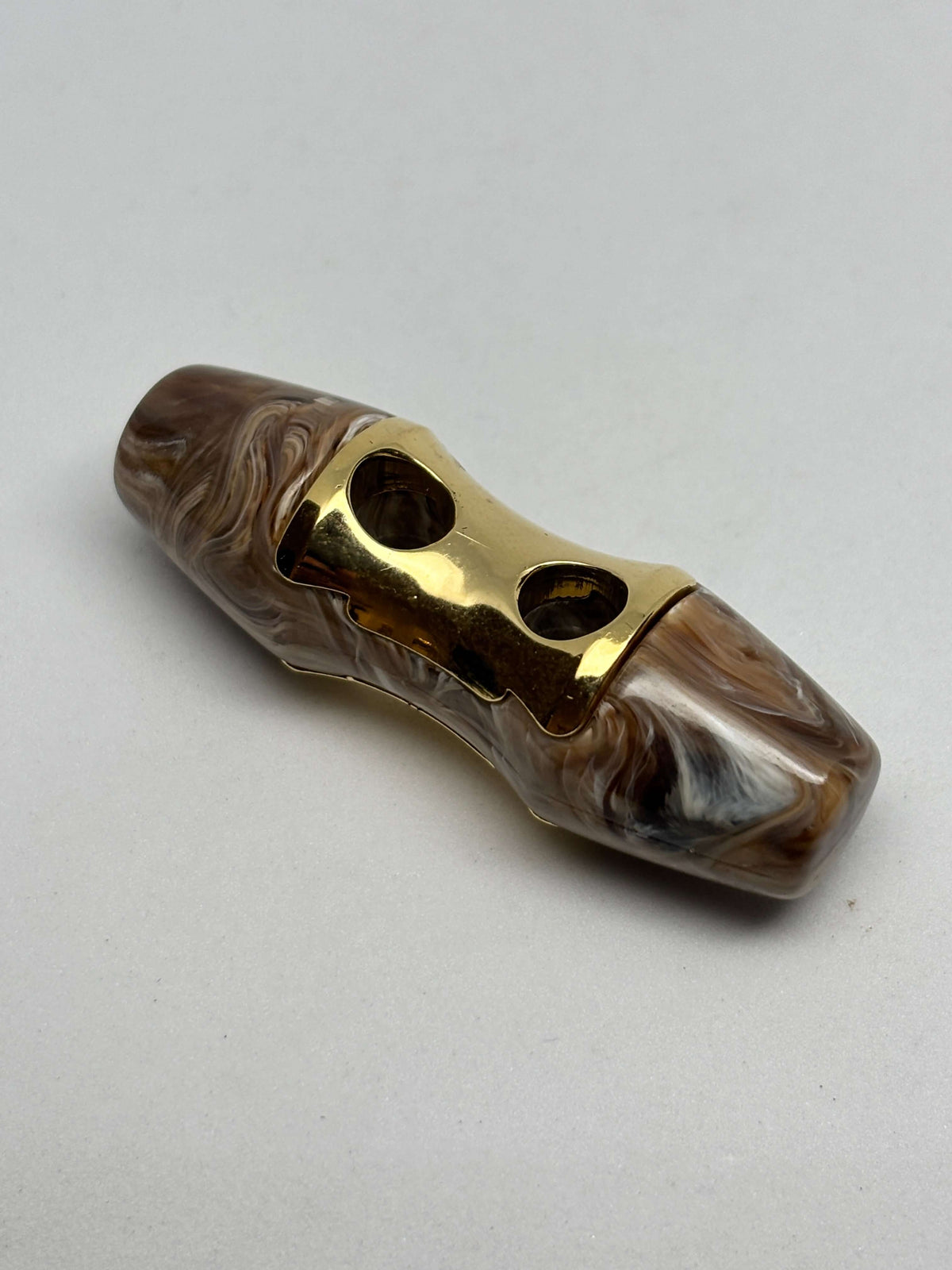Button B8115 Brown & Black Polyester 2-Hole Button 32mm (50L)