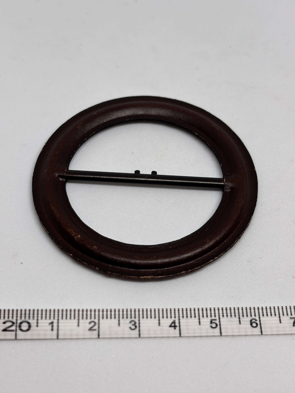 Belt buckle FSR /45mm - Brown - Genuine leather hebilla