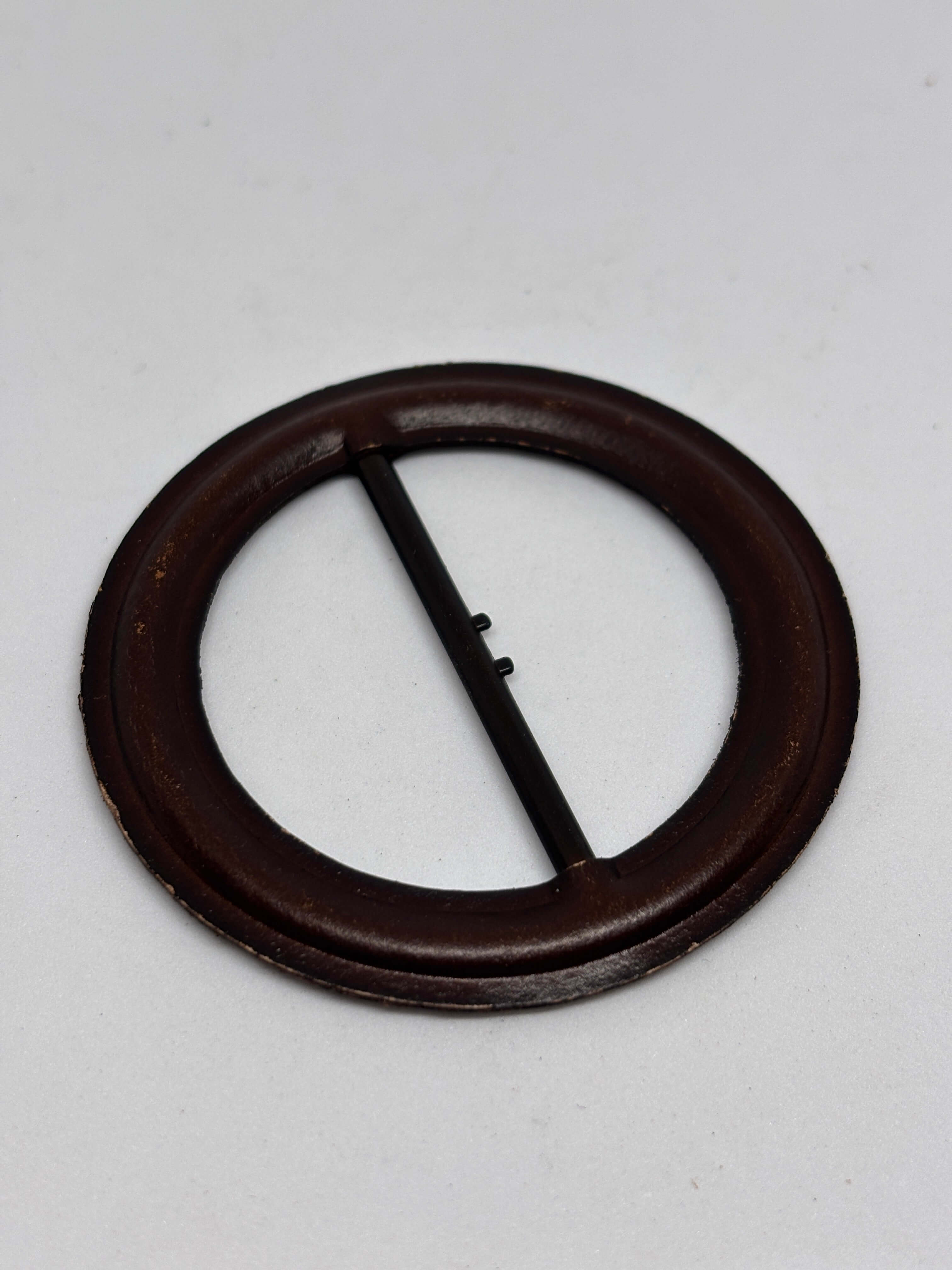 Belt buckle FSR /45mm - Brown - Genuine leather hebilla