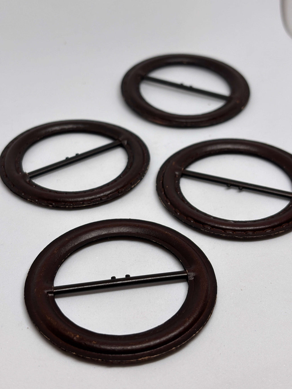 Belt buckle FSR /45mm - Brown - Genuine leather hebilla