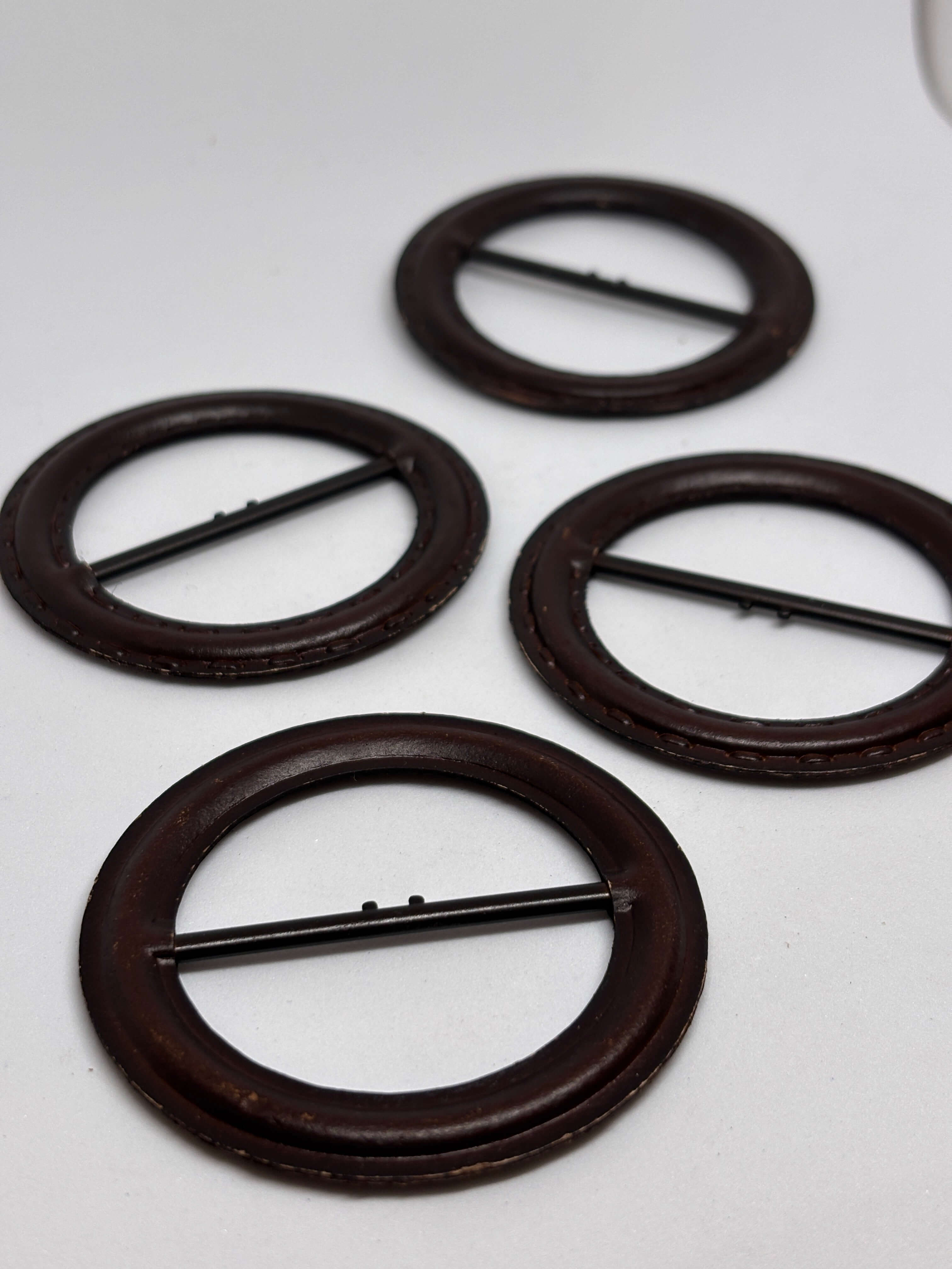 Belt buckle FSR /45mm - Brown - Genuine leather hebilla