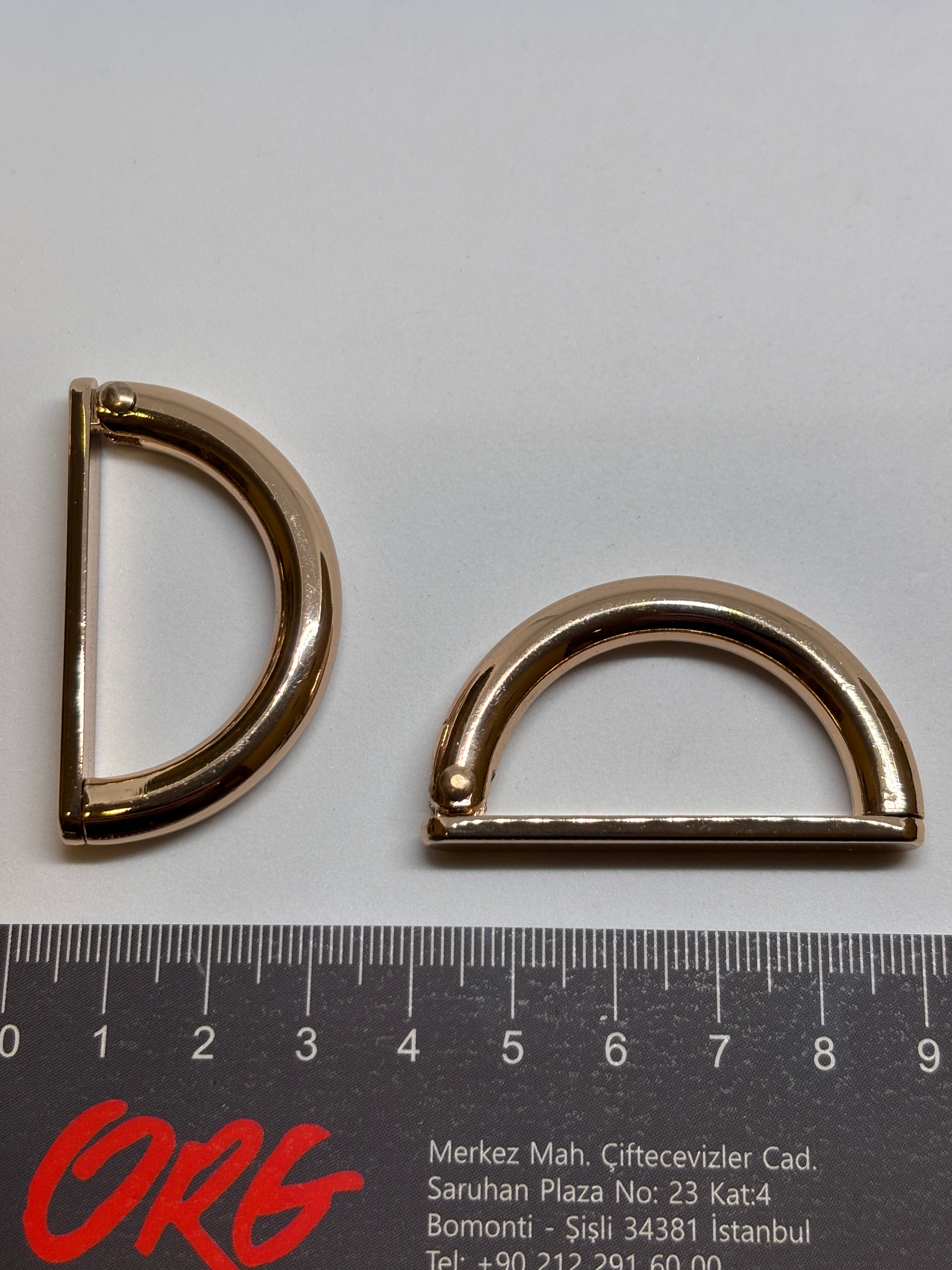 Hebilla R3435 brillante de metal, ideal para cinturones, con diseño en forma de D. belt buckle