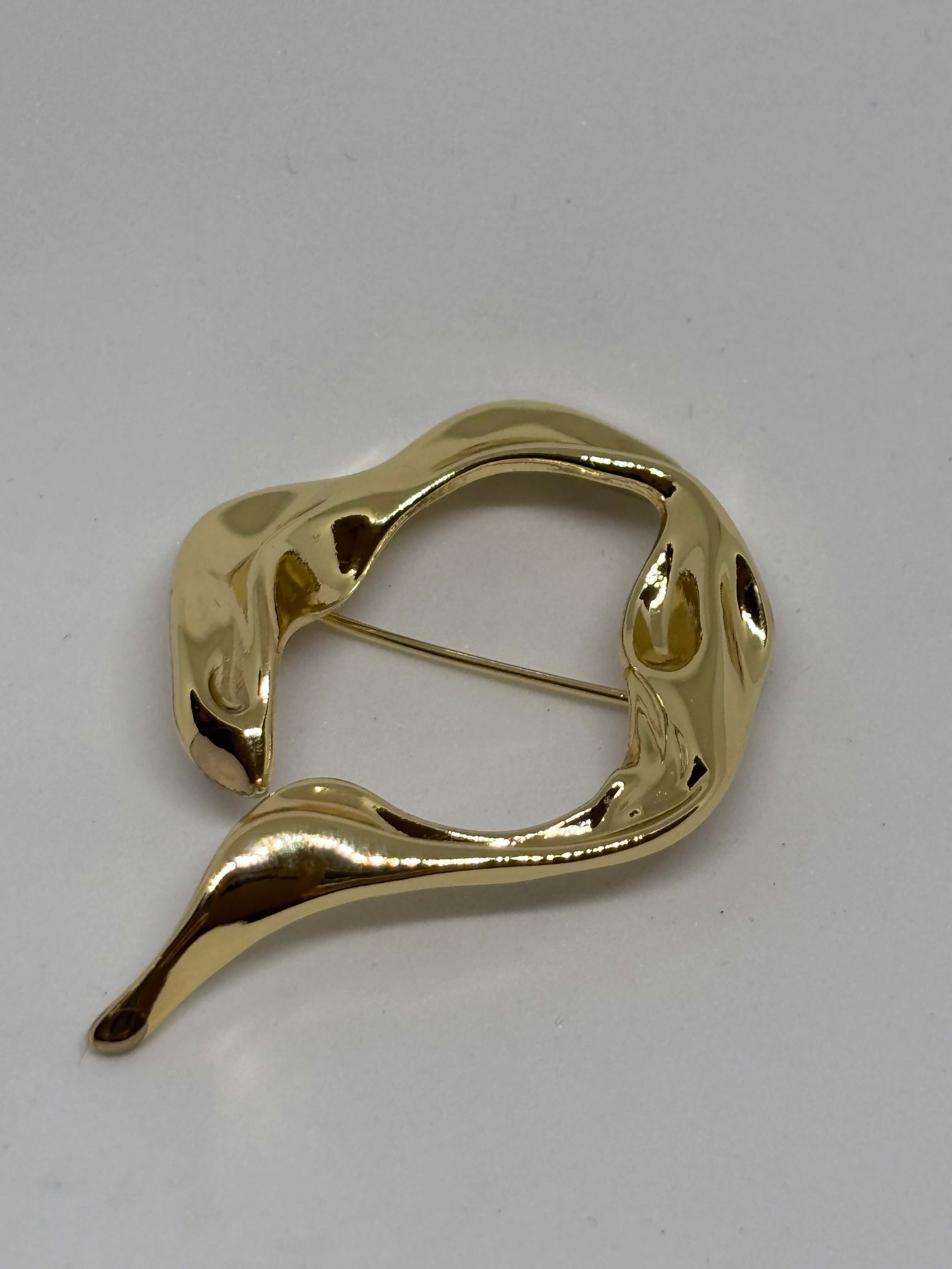 Brooch R6164 Nickel & Gold - Ring design - 4cm broche