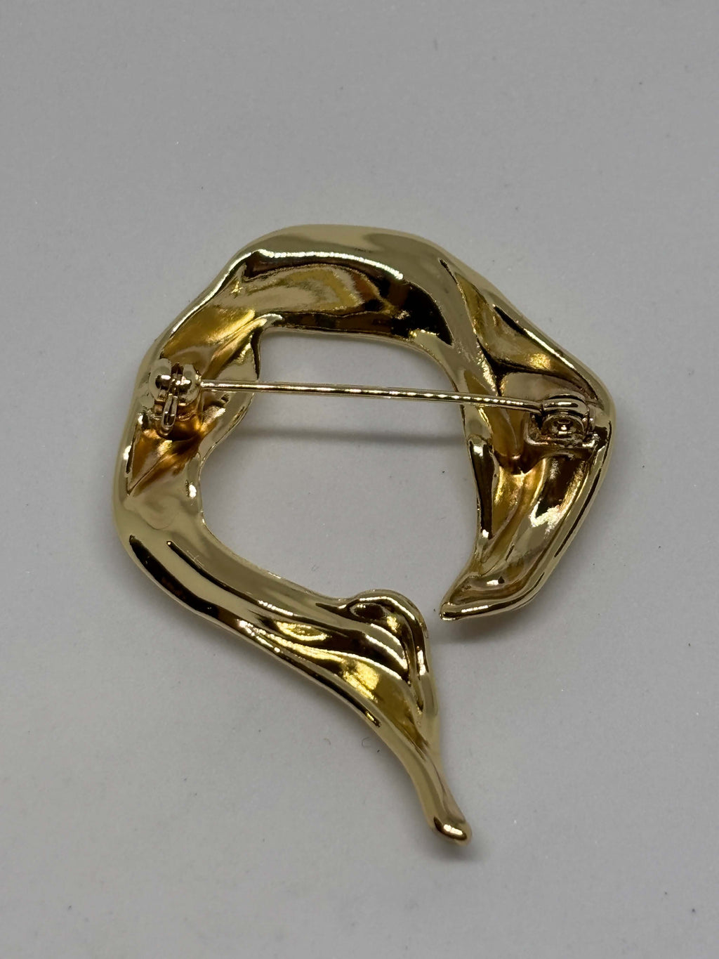 Brooch R6164 Nickel & Gold - Ring design - 4cm broche