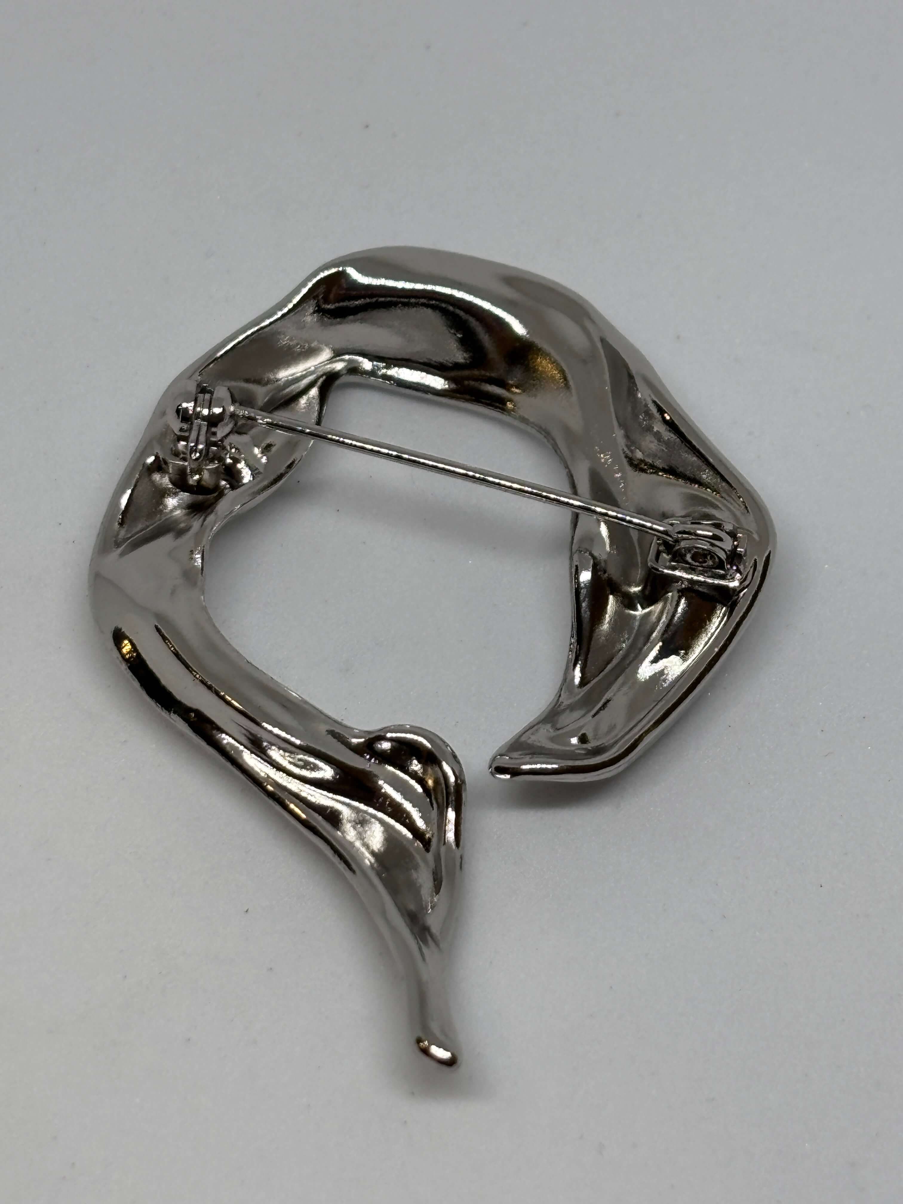 Brooch R6164 Nickel & Gold - Ring design - 4cm broche