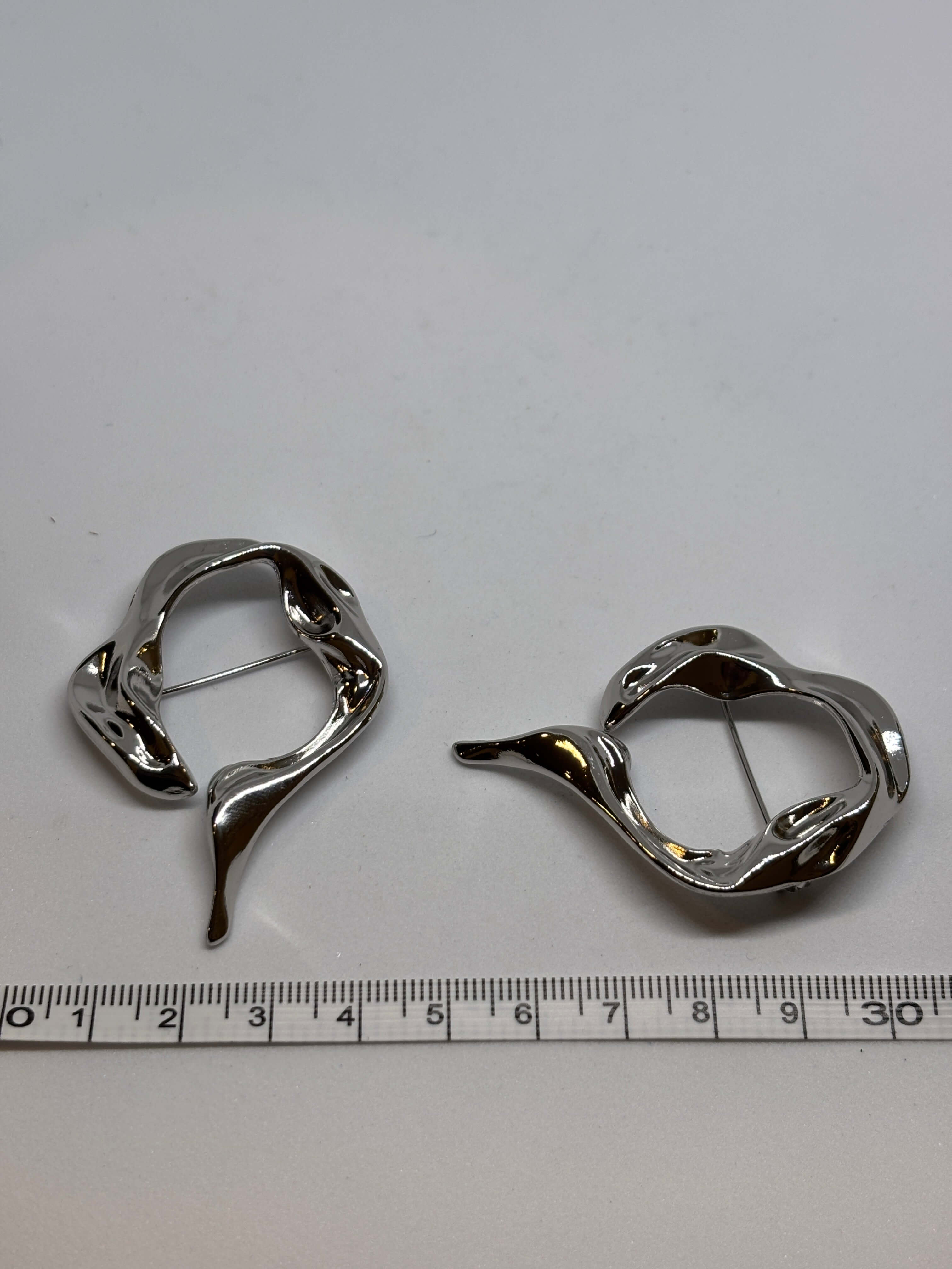 Brooch R6164 Nickel & Gold - Ring design - 4cm broche