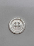 Botón 16R de concha natural con 4 agujeros y brillo iridiscente, 18-20mm, diseño clásico. button
