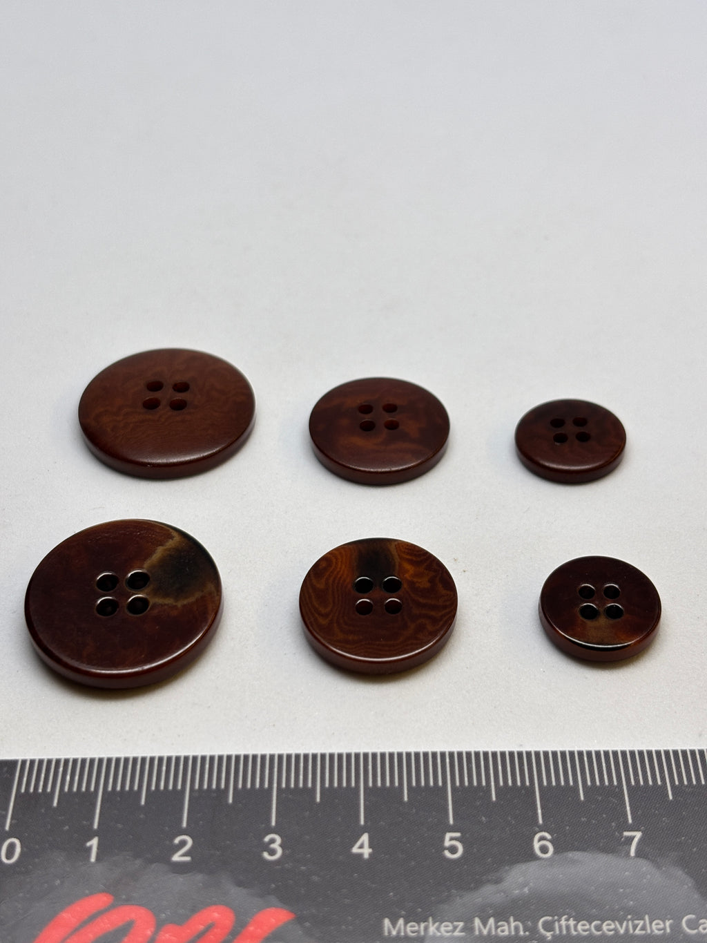 Button D606 Bronze Corozo 4-Hole Button 15-25mm