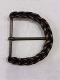 Belt buckle M 1019 showcasing a braided design and antique finish. hebilla de cinturon