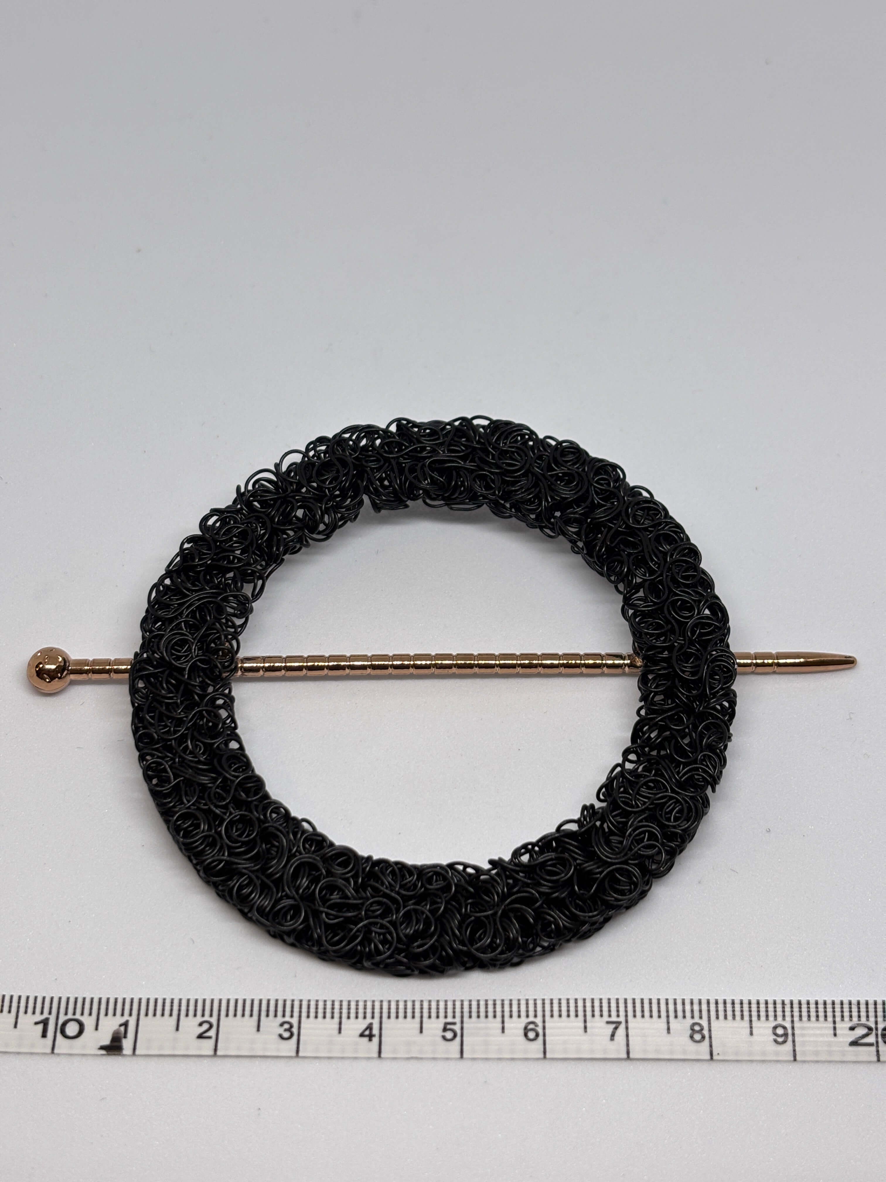 Buckle C1763 Black - Ring design - 11cm hebilla