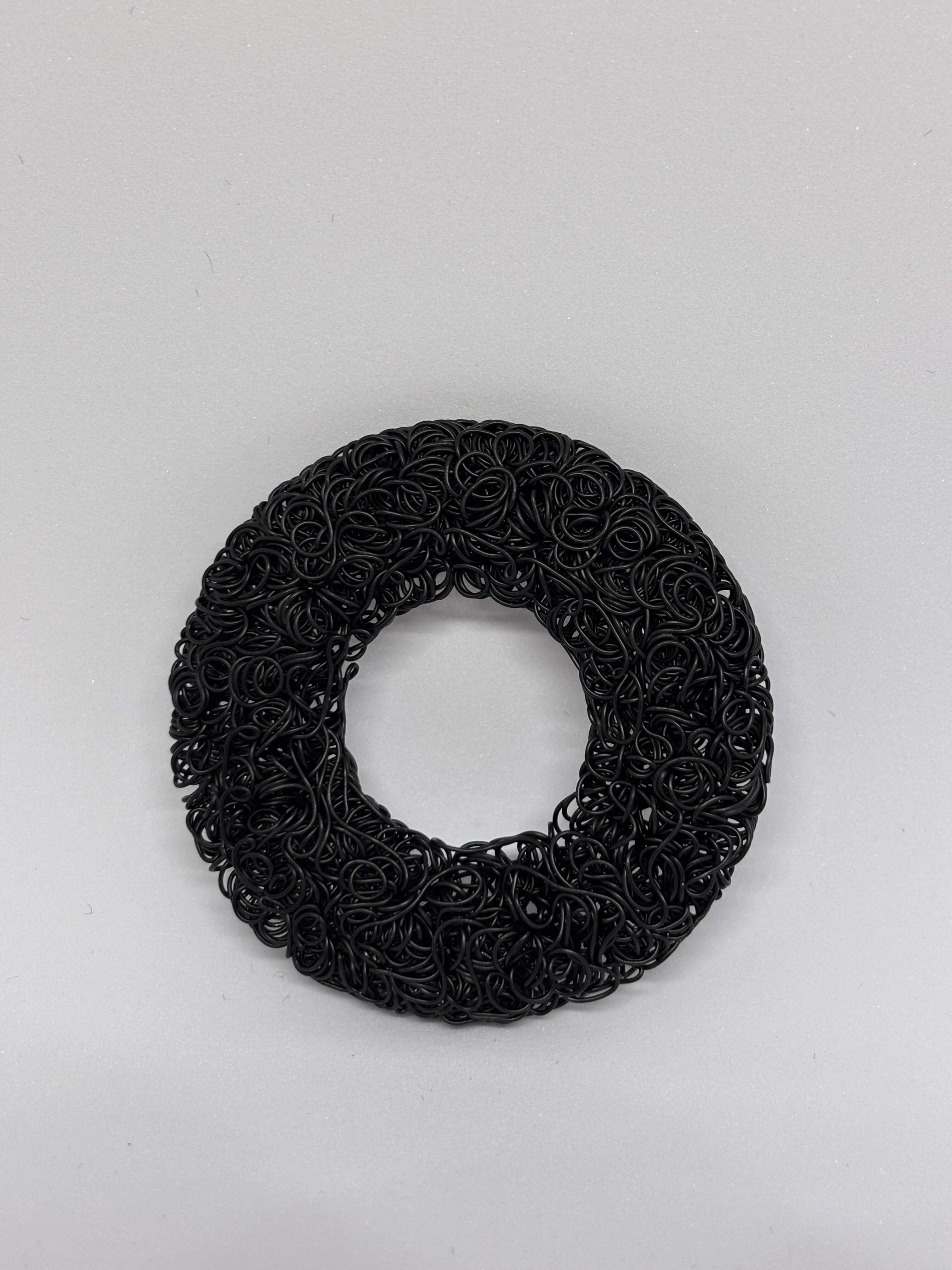 Buckle C1768 Black - Ring design - 6cm hebilla
