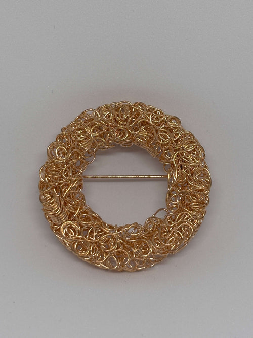 Brooch C1769 Gold - Round design - 4cm broche