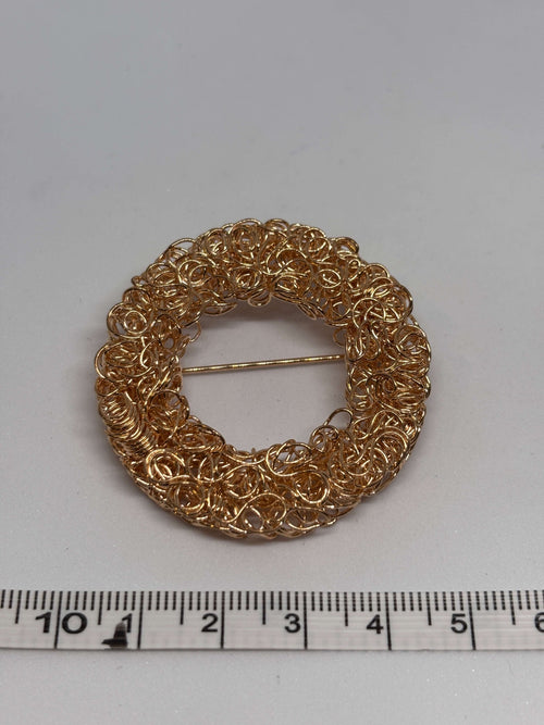 Brooch C1769 Gold - Round design - 4cm broche