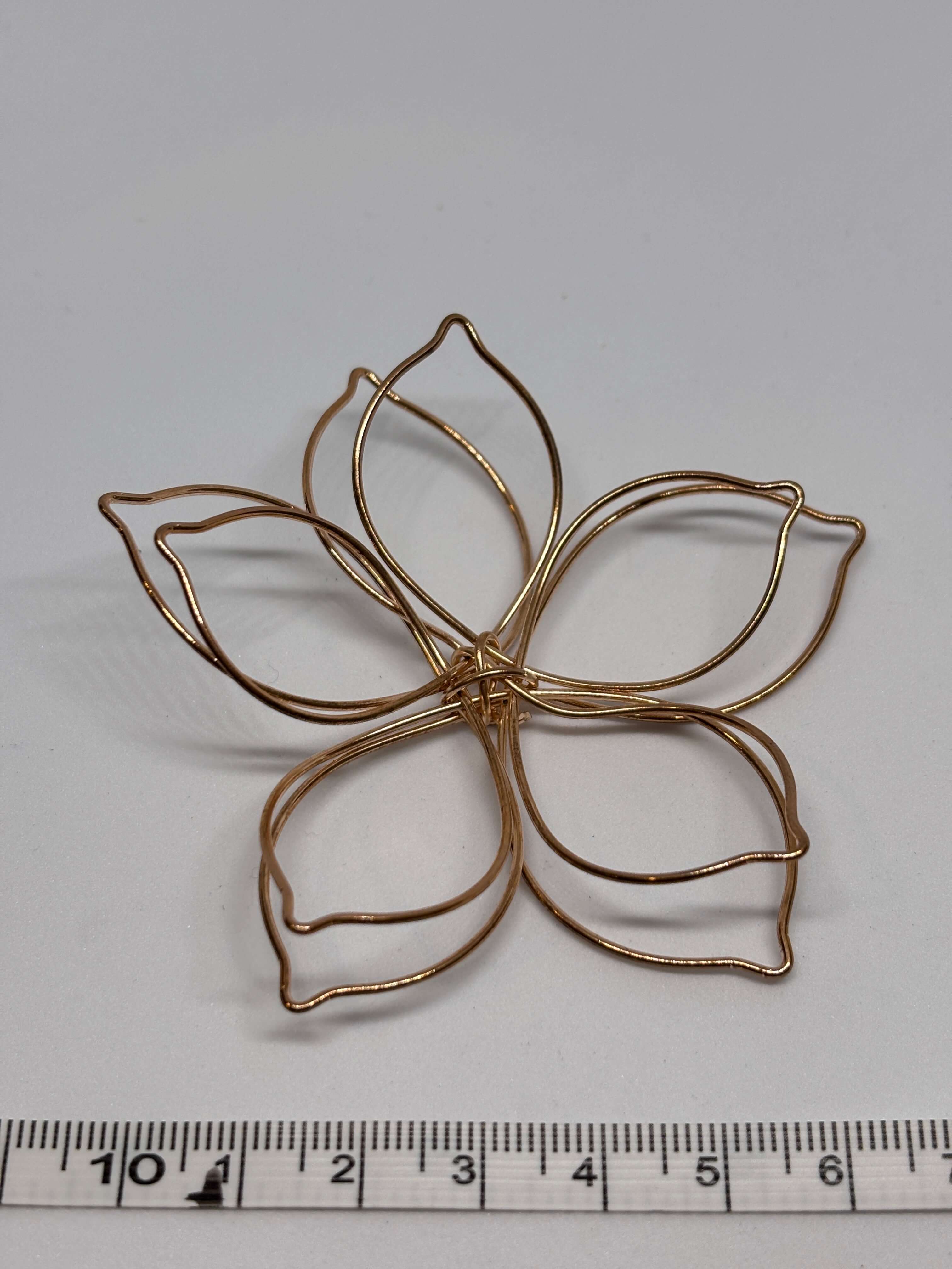 Buckle AMB4338 Gold - Flower - 6 cm hebilla