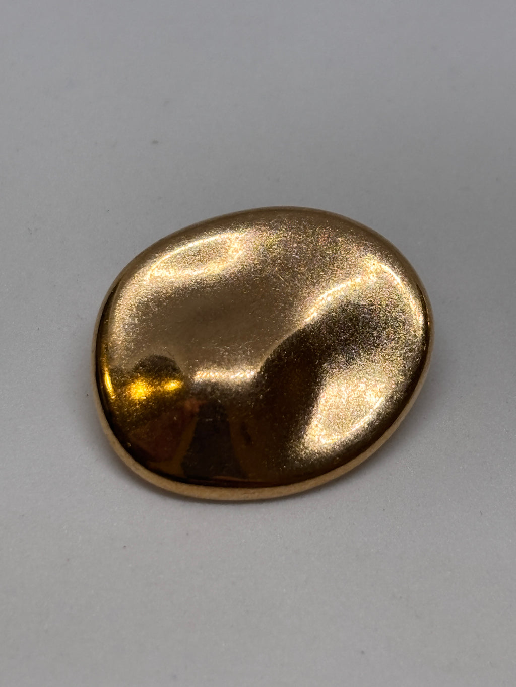 Button ZM103 - 25mm (40") metal shank button, shiny gold finish boton