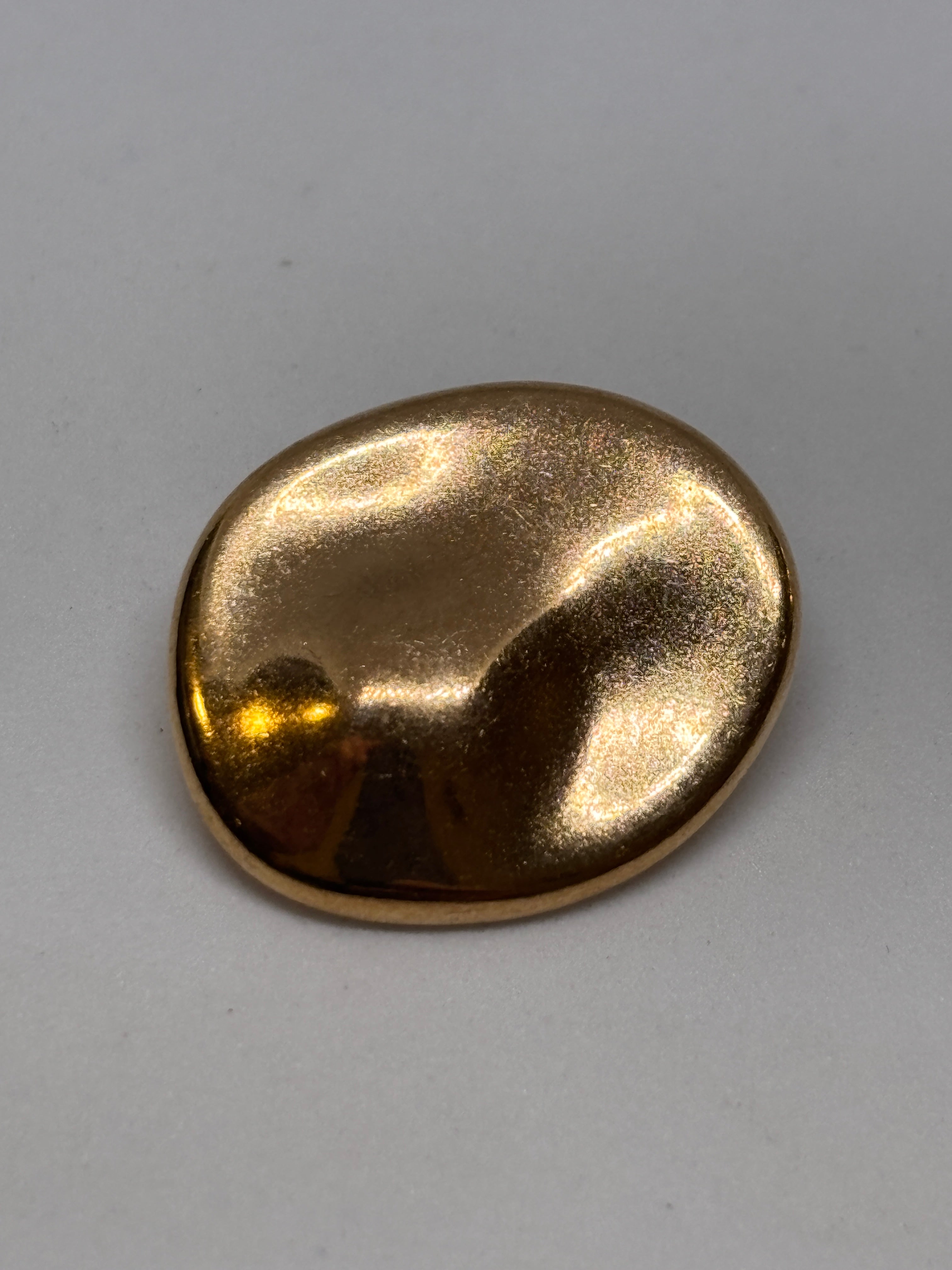 Button ZM103 - 25mm (40") metal shank button, shiny gold finish boton