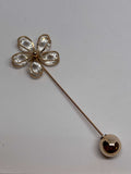 Brooch C 1472 featuring a flower design with crystal petals and a shiny ball end, elegant brooch for any occasion. broche