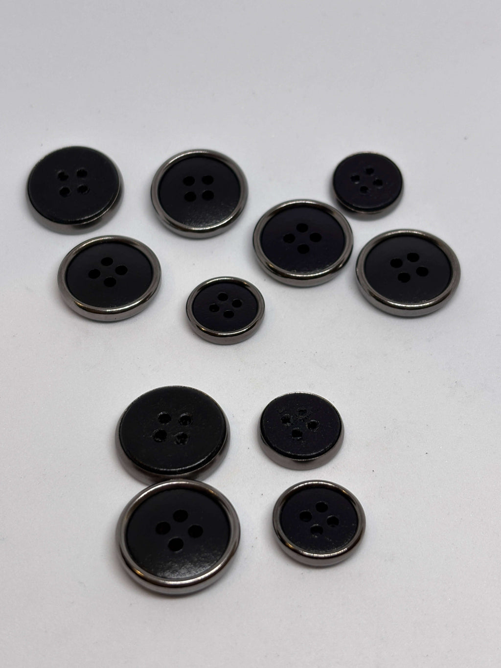 Button B36 Black - Real Leather - 15mm 20mm - 4 holes boton
