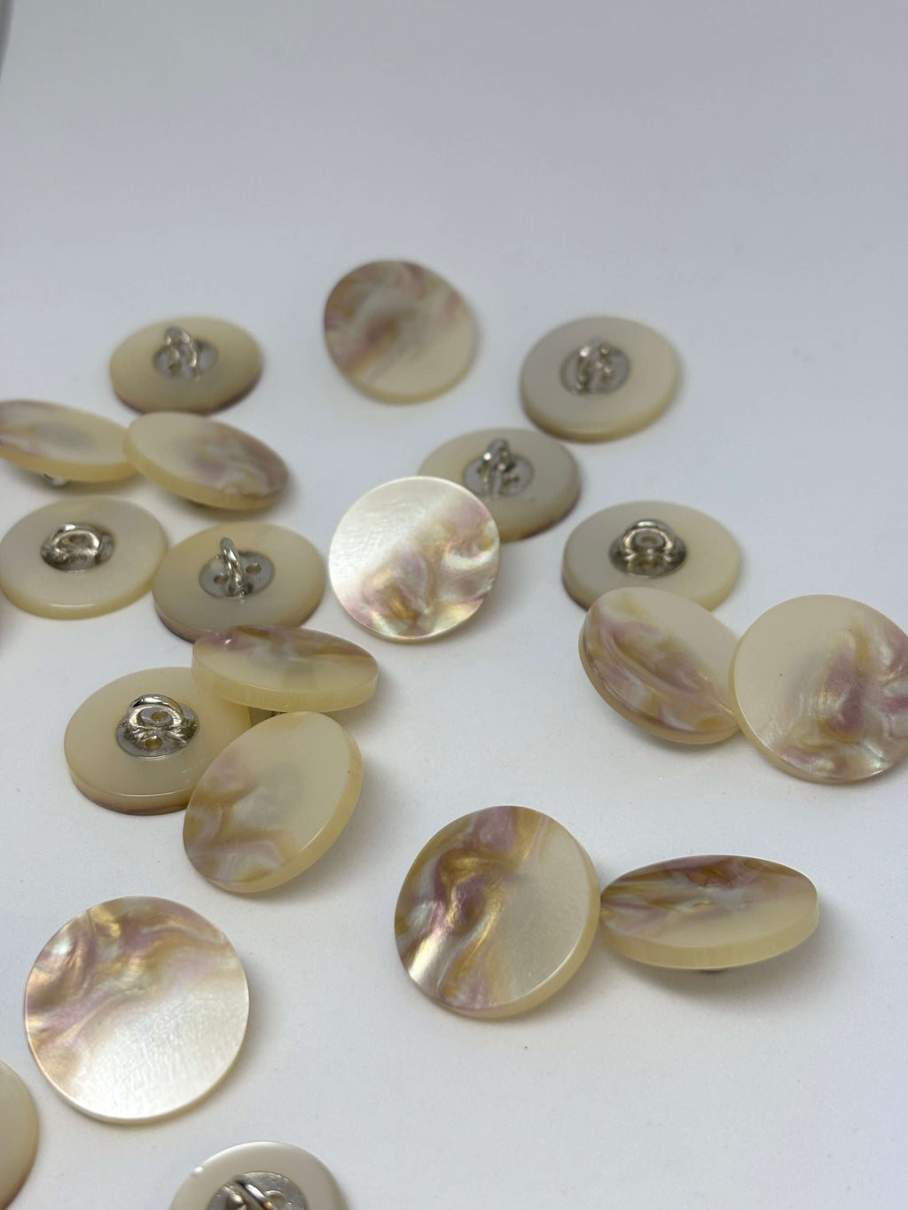 Button P32131 Beige Polyester Shank Button 15-20mm (24L-32L)