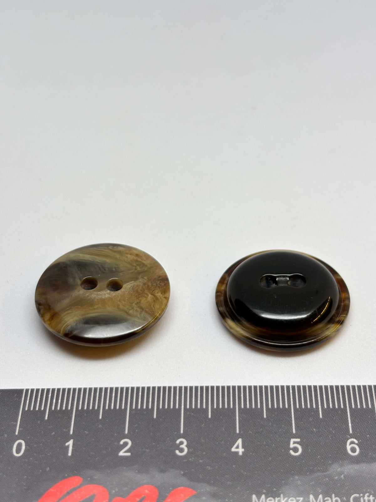 Button P55177 Beige Polyester 2-Hole Button 28mm (44L)