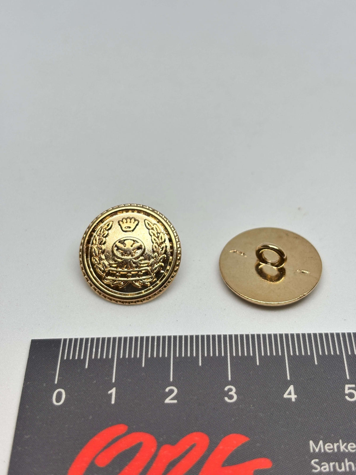 Button PM7005 Gold Metal Shank Button 20mm (32L)