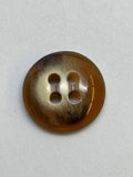 Botón PS095 de poliéster marrón de 4 agujeros, 18 mm (28L)